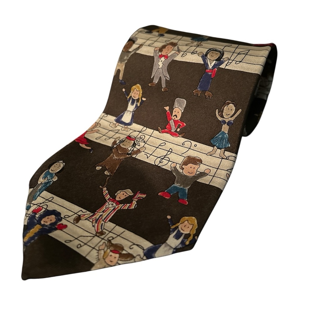 Musical Print Silk Tie